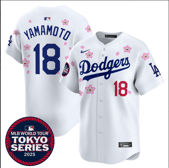 Men Los Angeles Dodgers #18 Yamamoto Tokyo Series 2025 white Limited Stitched Jersey->los angeles dodgers->MLB Jersey